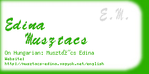 edina musztacs business card